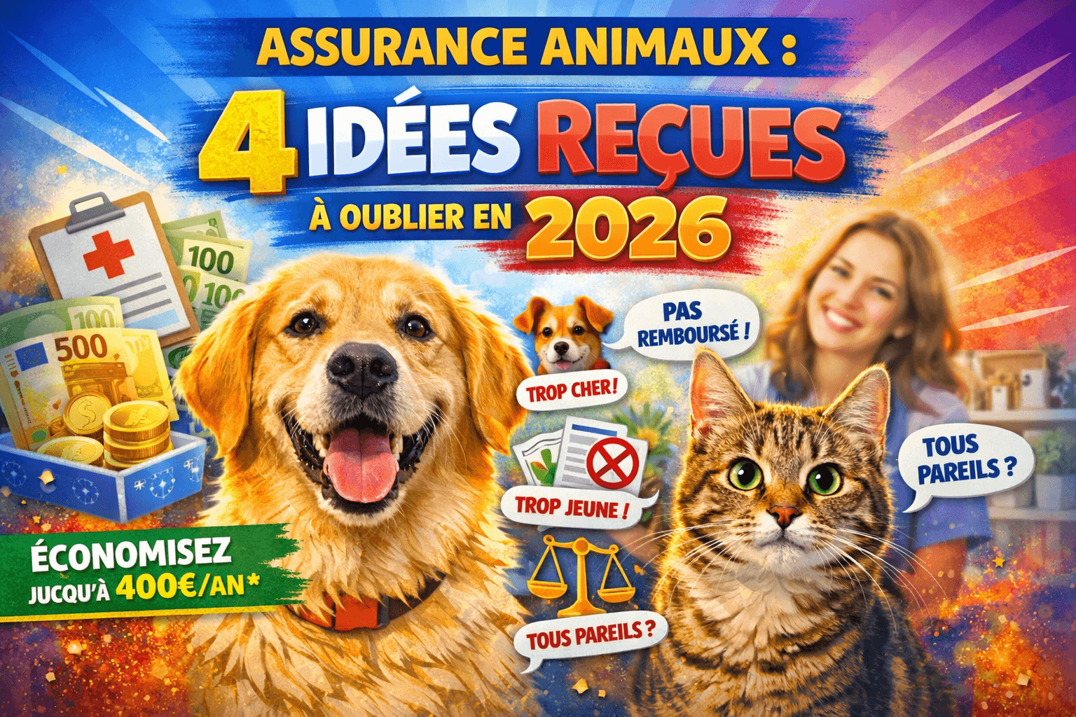 Image principale de l'article: Assurance Animaux : 4 Idées Reçues à Oublier en 2026 - Actualités Assurance Animaux JeSwitch