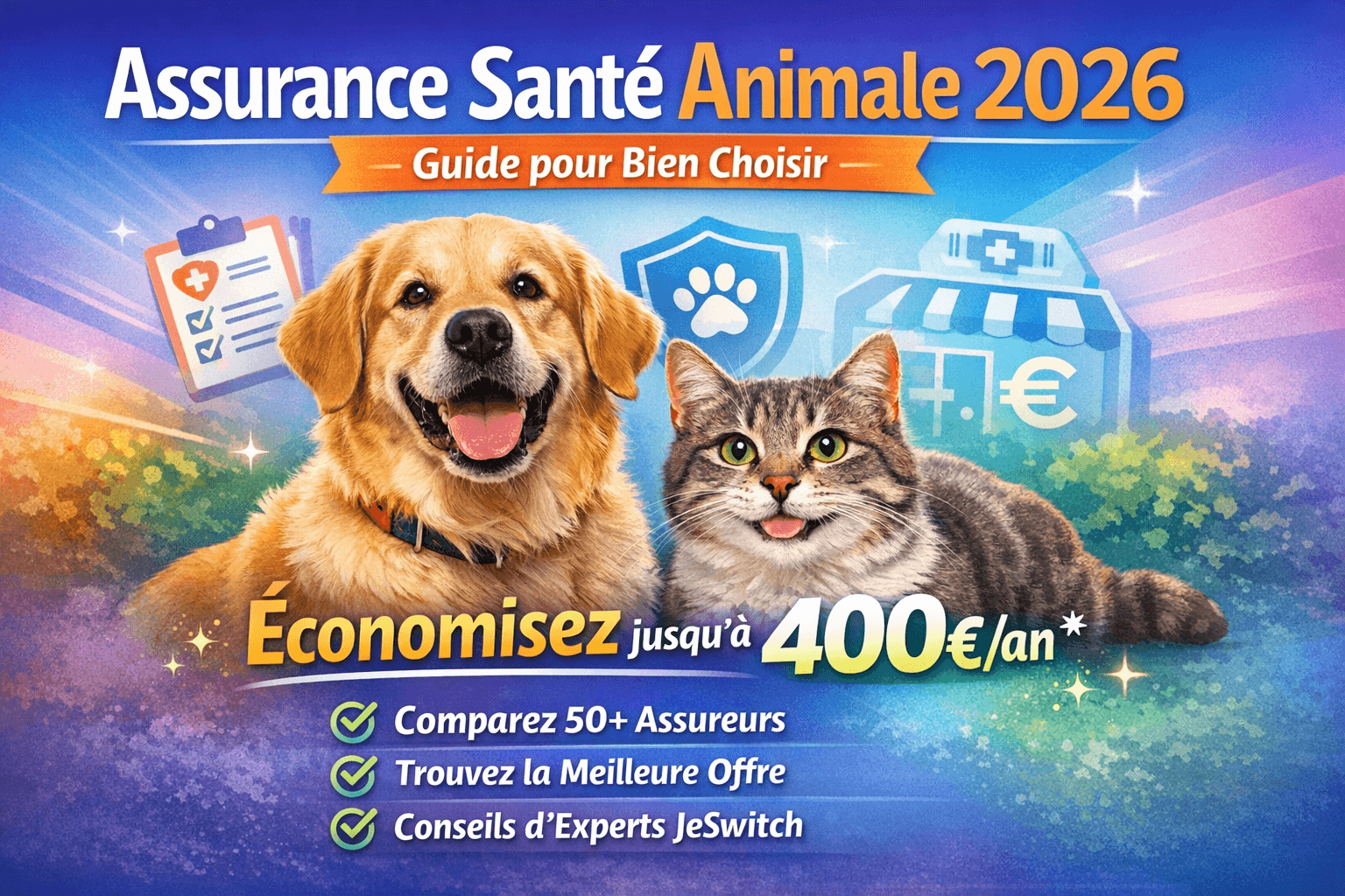 Image de l'article: Assurance Santé Animale 2026 : Guide pour Bien Choisir - Actualités assurance animaux JeSwitch