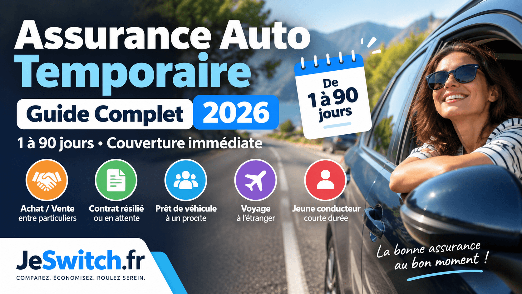 Image de l'article: Assurance Auto Temporaire 2026 : Guide Complet - Actualités assurance auto JeSwitch