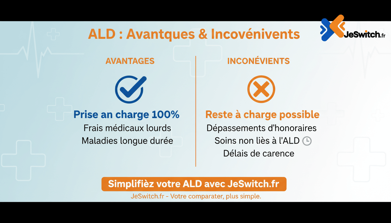 Image de l'article: ALD : Avantages et Inconvénients 2025 | Guide Complet | JeSwith.fr - Actualités mutuelle santé JeSwitch