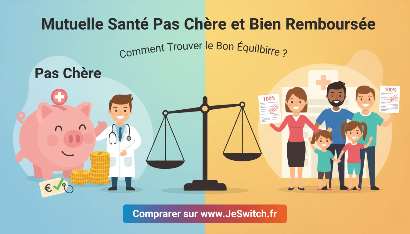 Image de l'article: Mutuelle Santé Pas Chère et Bien Remboursée : Comment Trouver le Bon Équilibre ? - Actualités mutuelle santé JeSwitch