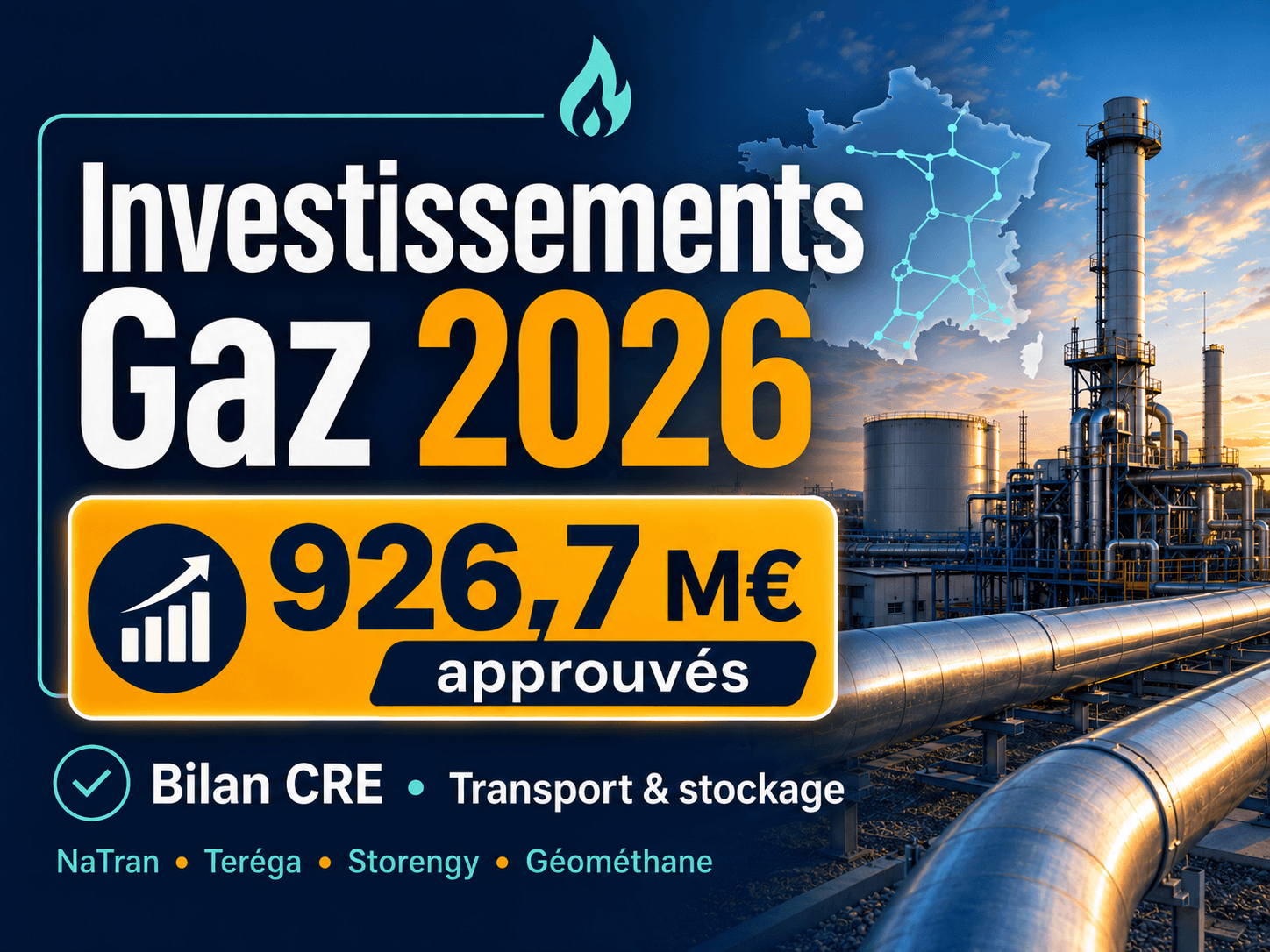 Image principale de l'article: Investissements gaz 2026 : bilan CRE des 5 opérateurs - Actualités Énergie JeSwitch