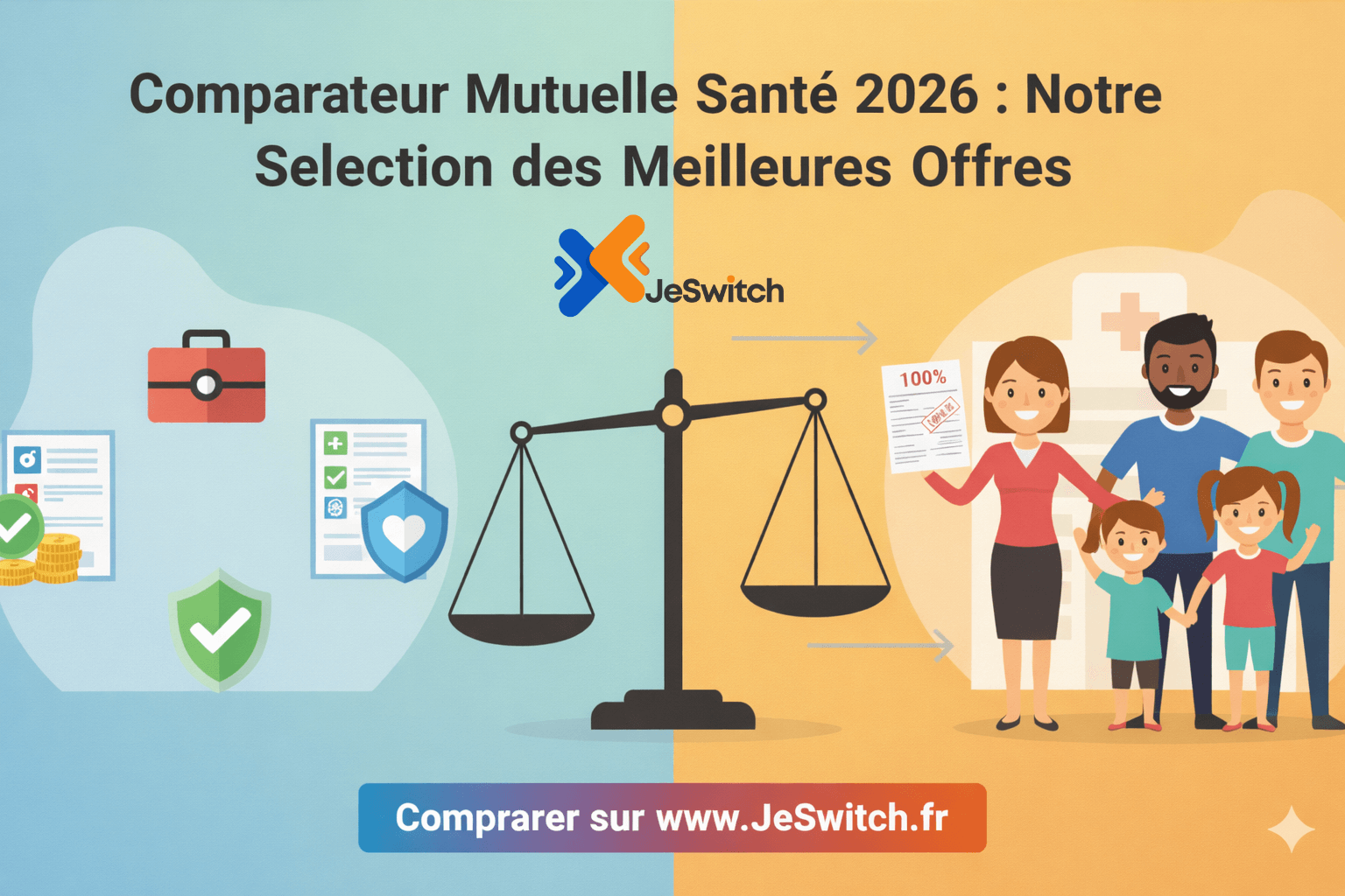 Image de l'article: Comparateur Mutuelle Santé 2026 : Notre Sélection des Meilleures Offres - Actualités mutuelle santé JeSwitch