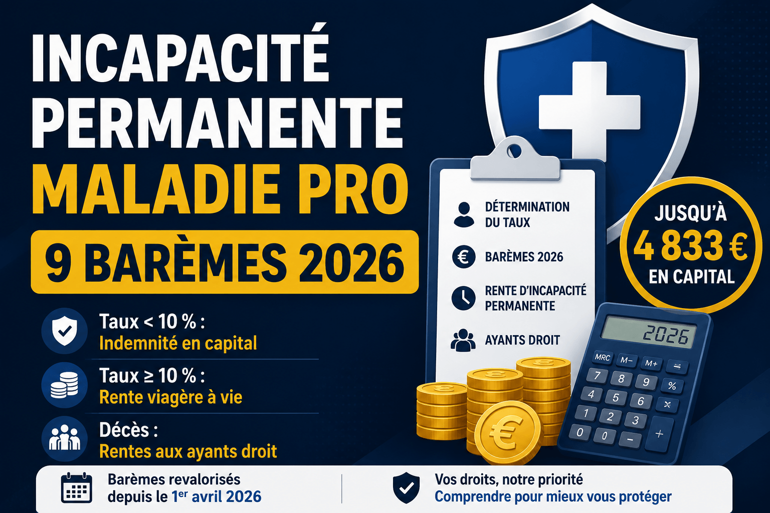 Image de l'article: Incapacité Permanente Maladie Pro : 9 Barèmes 2026 - Actualités mutuelle santé JeSwitch