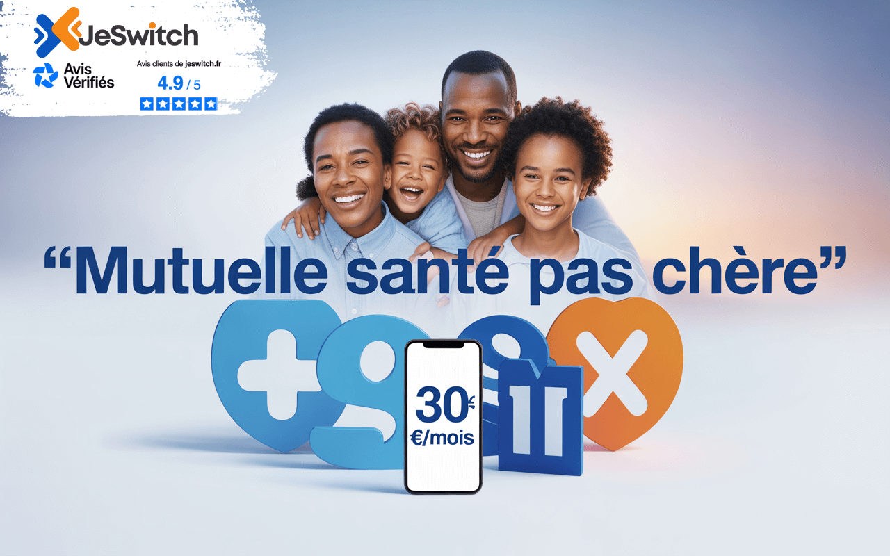 Image principale de l'article: Mutuelle Santé Pas Chère : 3 devis gratuits en ligne - Actualités Mutuelle Santé JeSwitch