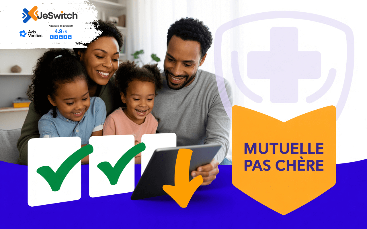 Image principale de l'article: Mutuelle Pas Chère 2025 : Économisez 416€ par an sur votre Complémentaire Santé - Actualités Mutuelle Santé JeSwitch