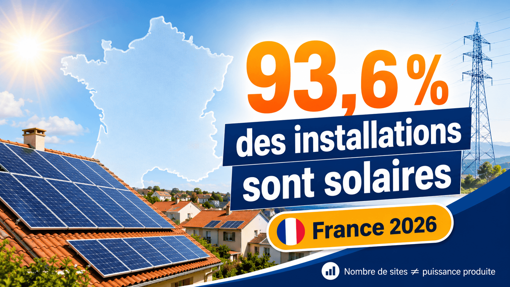 Image principale de l'article: 9 installations électriques sur 10 sont solaires : le boom du photovoltaïque en France - Actualités Énergie JeSwitch