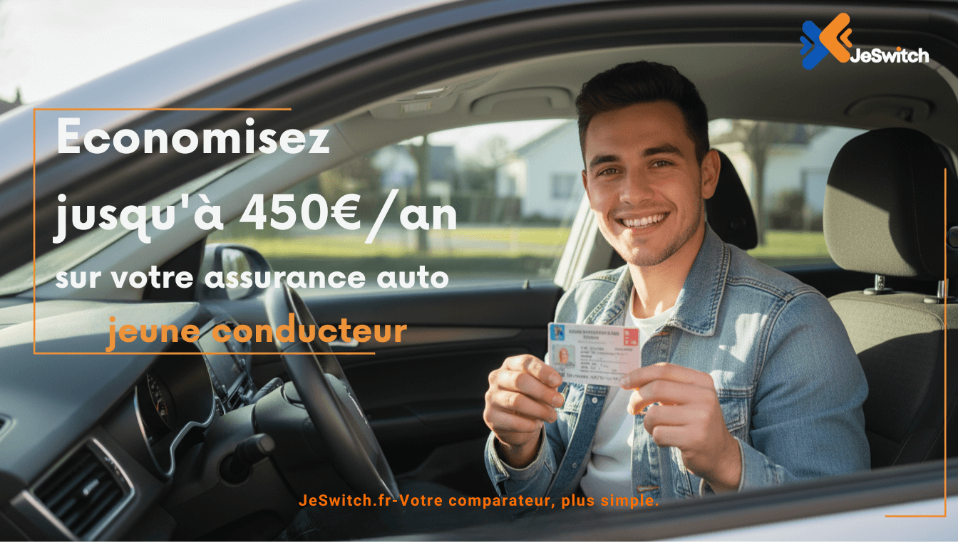 Image de l'article: Comparateur Assurance Auto Jeune Conducteur 2026 | Économisez jusqu'à 450€ - Actualités assurance auto JeSwitch