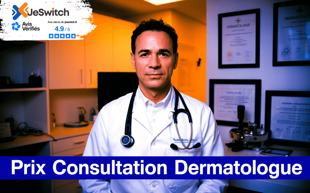 Image principale de l'article: Prix Consultation Dermatologue 2025 : Économisez jusqu'à 500€/an - Actualités Mutuelle Santé JeSwitch