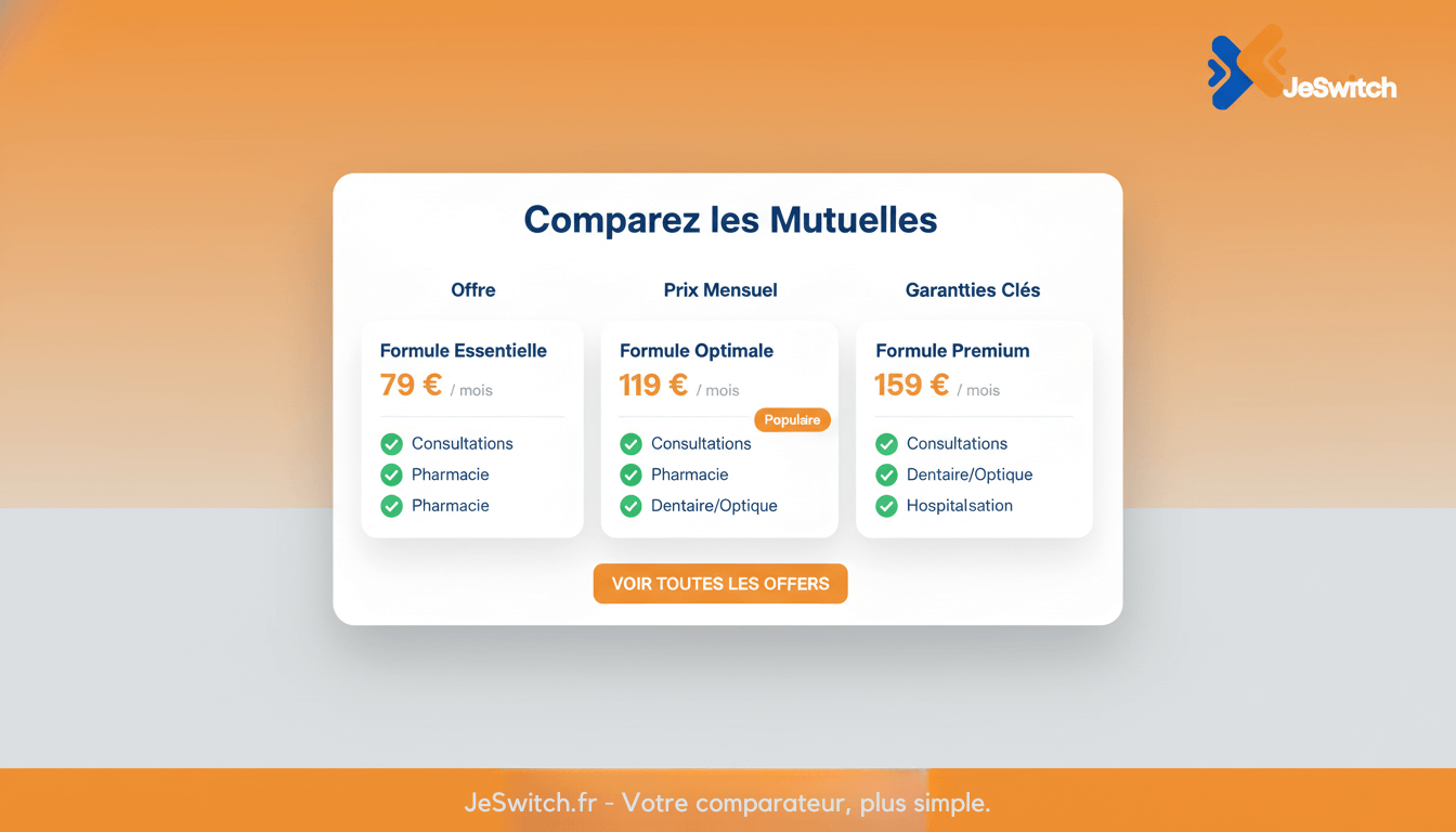 Image de l'article: Comparateur Mutuelle 2026 : Économisez jusqu'à 364€/an | JeSwitch - Actualités mutuelle santé JeSwitch