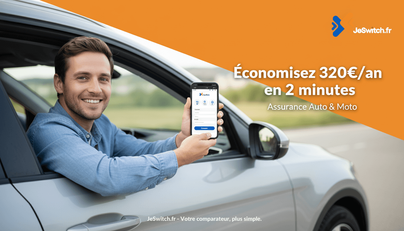 Image de l'article: Comparateur d'Assurance Voiture 2026 : Économisez 320€/an | JeSwitch - Actualités assurance auto JeSwitch