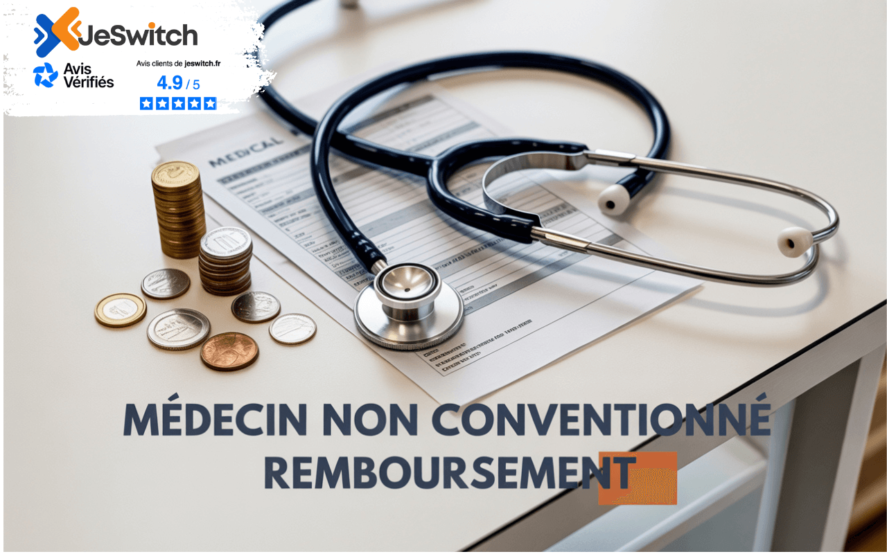 Image principale de l'article: Médecin Non Conventionné Remboursement 2025 - Actualités Mutuelle Santé JeSwitch