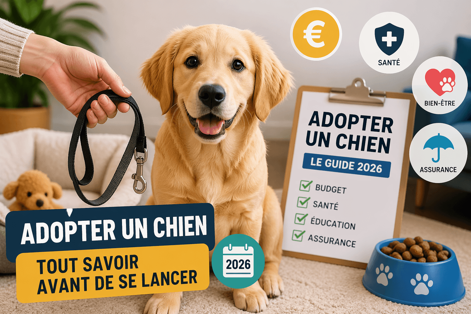 Image de l'article: Adopter un Chien en 2026 : Tout Savoir Avant de Se Lancer - Actualités assurance animaux JeSwitch