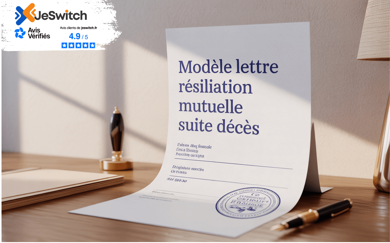 Image principale de l'article: Modèle Lettre Résiliation Mutuelle Suite Décès GRATUIT : Générateur Simple 2025 | JeSwitch.fr - Actualités Assurance Décès JeSwitch