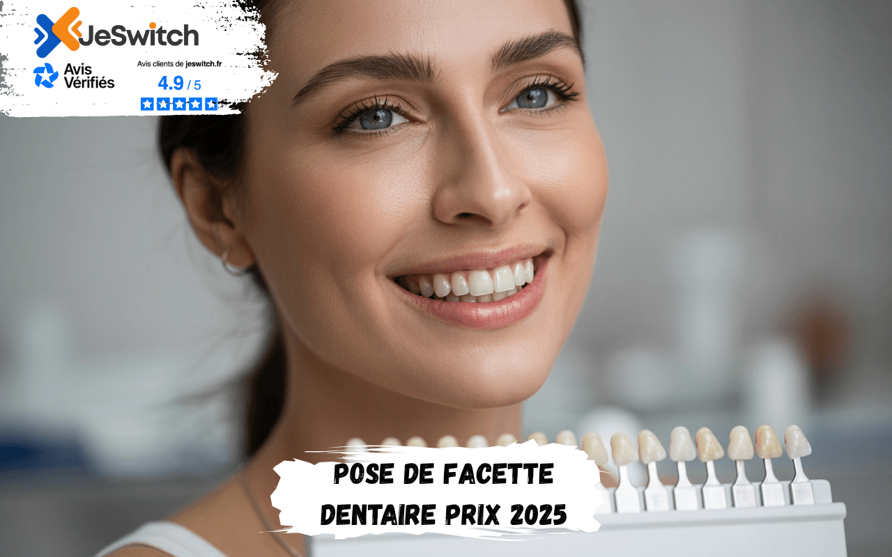 Image principale de l'article: Pose de facette dentaire prix 2025 : tarifs exclusifs - Actualités Mutuelle Santé JeSwitch
