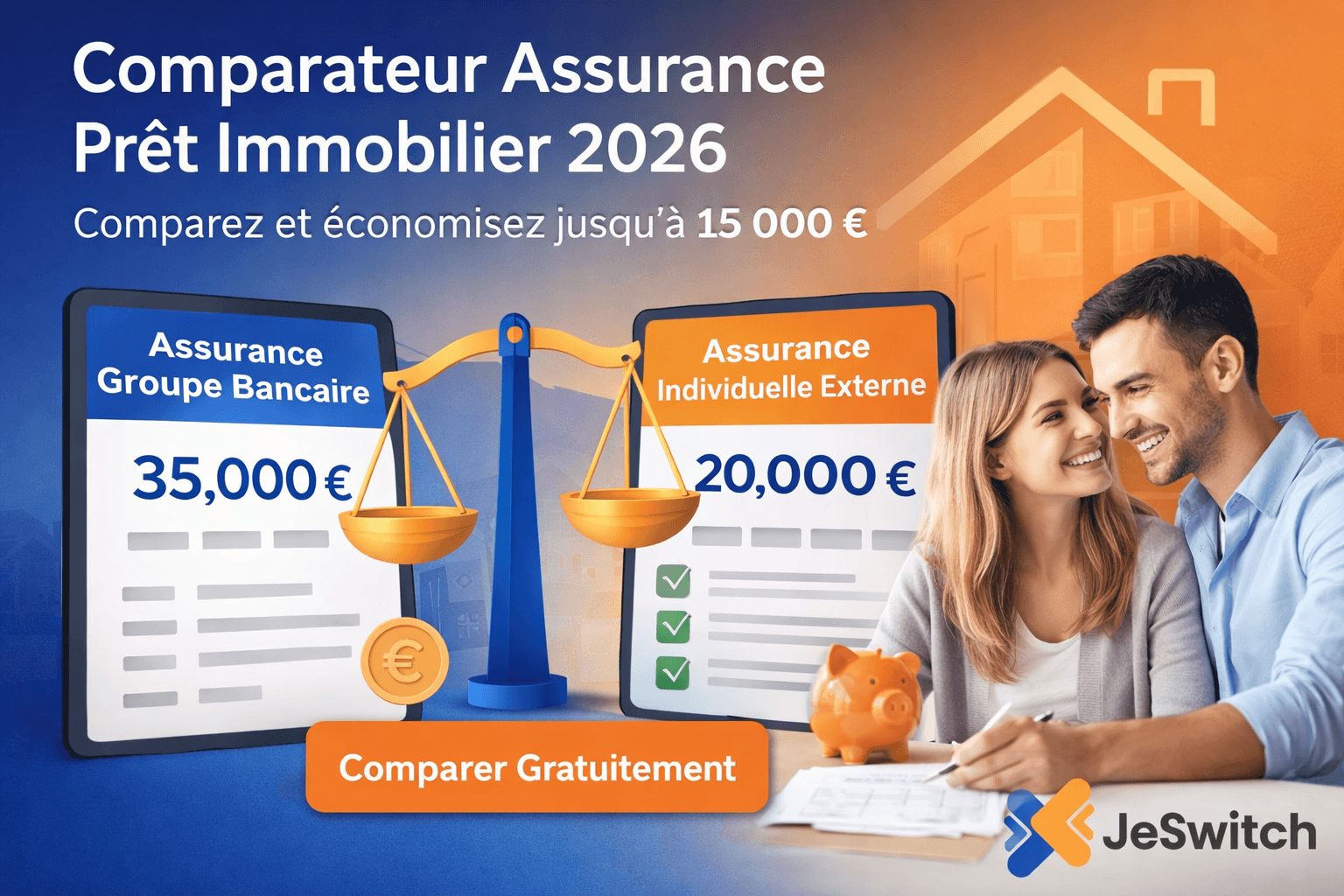 Image de l'article: Comparateur Assurance Prêt Immobilier 2026 | Guide - Actualités assurance emprunteur JeSwitch