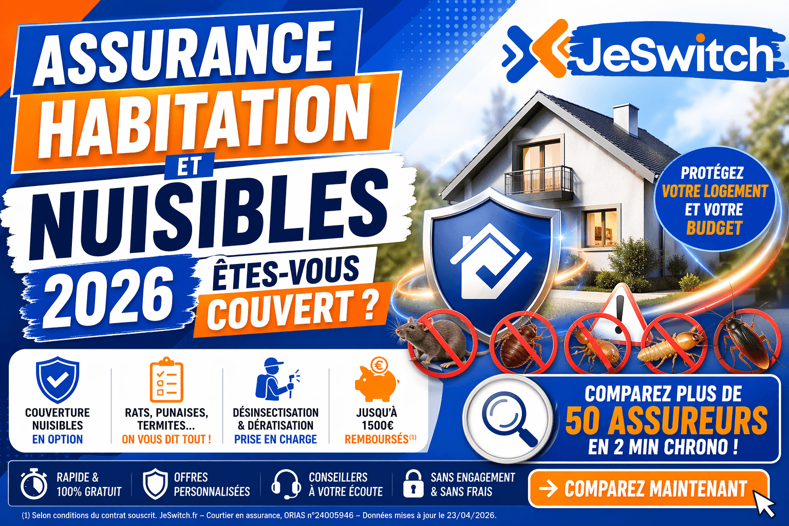 Image de l'article: Assurance Habitation et Nuisibles 2026 : Êtes-Vous Vraiment Couvert ? - Actualités assurance habitation JeSwitch